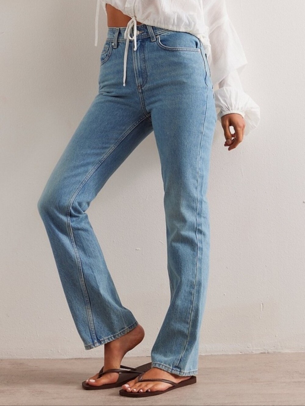 We The Free Straight Leg Jeans in Light Blue Wash